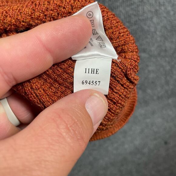 Orvis Wool Sweater Men's Large Brown Waffle Knit Henley Outdoor Warm - Picture 10 of 12